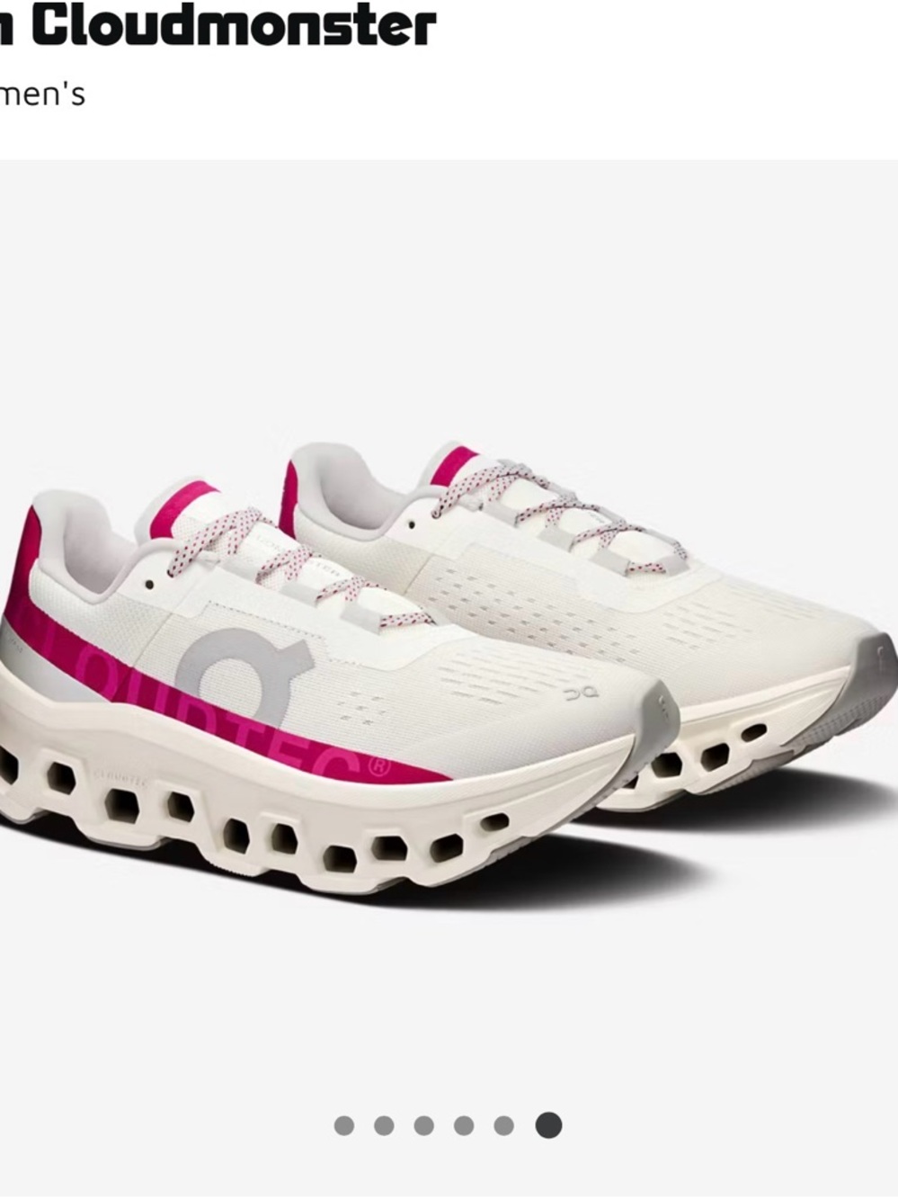 On Running Cloudmonster Women's Running Shoe Ivory/Grenadine - Size 9